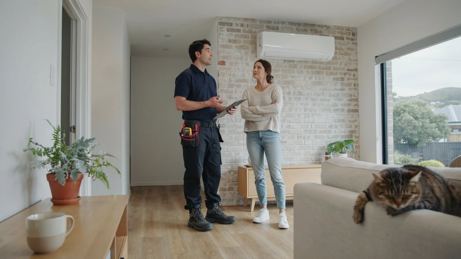 Heat pump quote consultation in Dunedin home